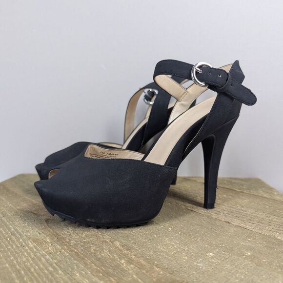 Nine West Ratical Black Platform Heels Size 7 - Picture 2 of 12